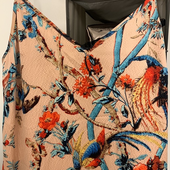 Club Monaco 100% silk dress with a gorgeous bird print pattern. Worn once - Picture 2 of 7